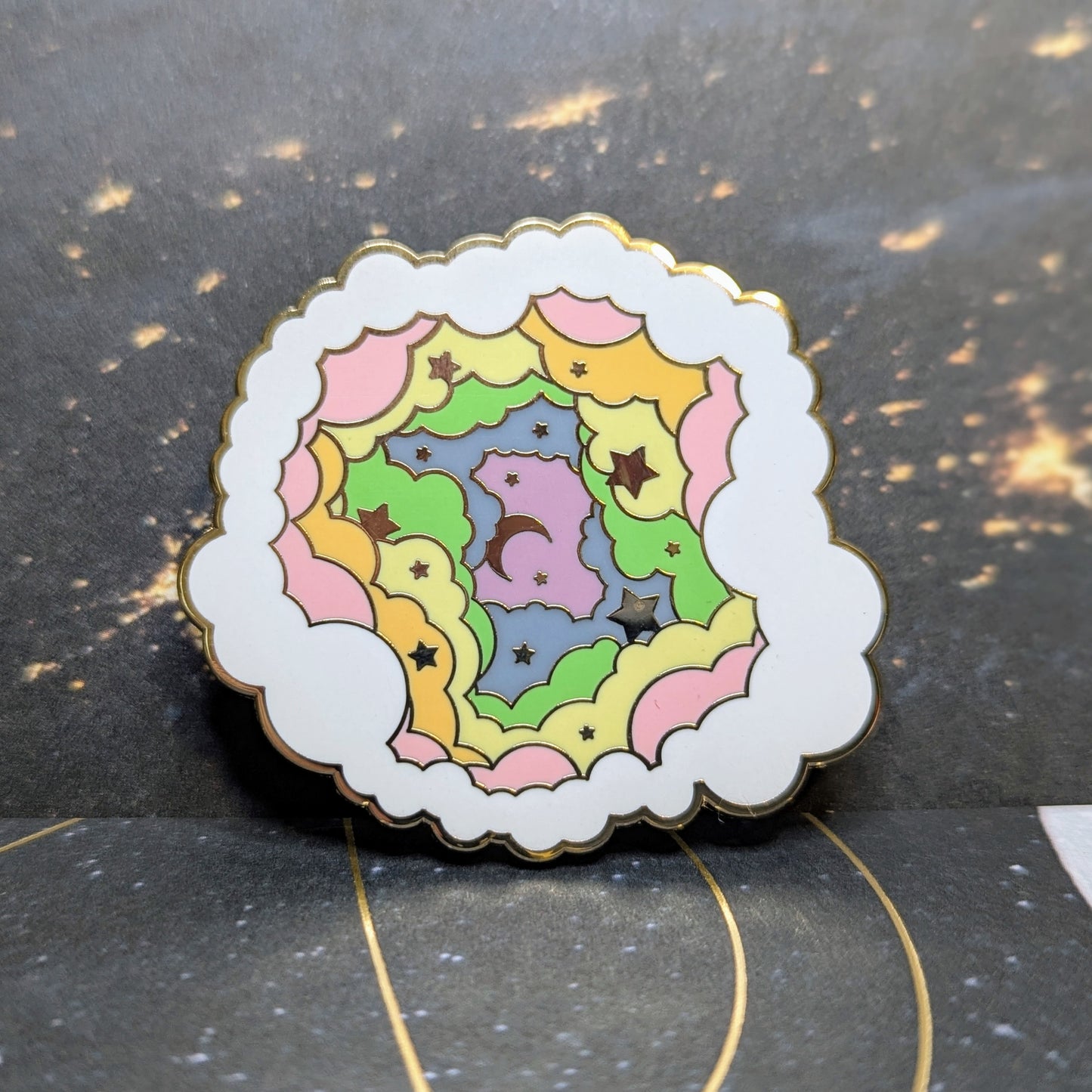 celestial transcend space corp pins pastel rainbow cosmic cloud pin