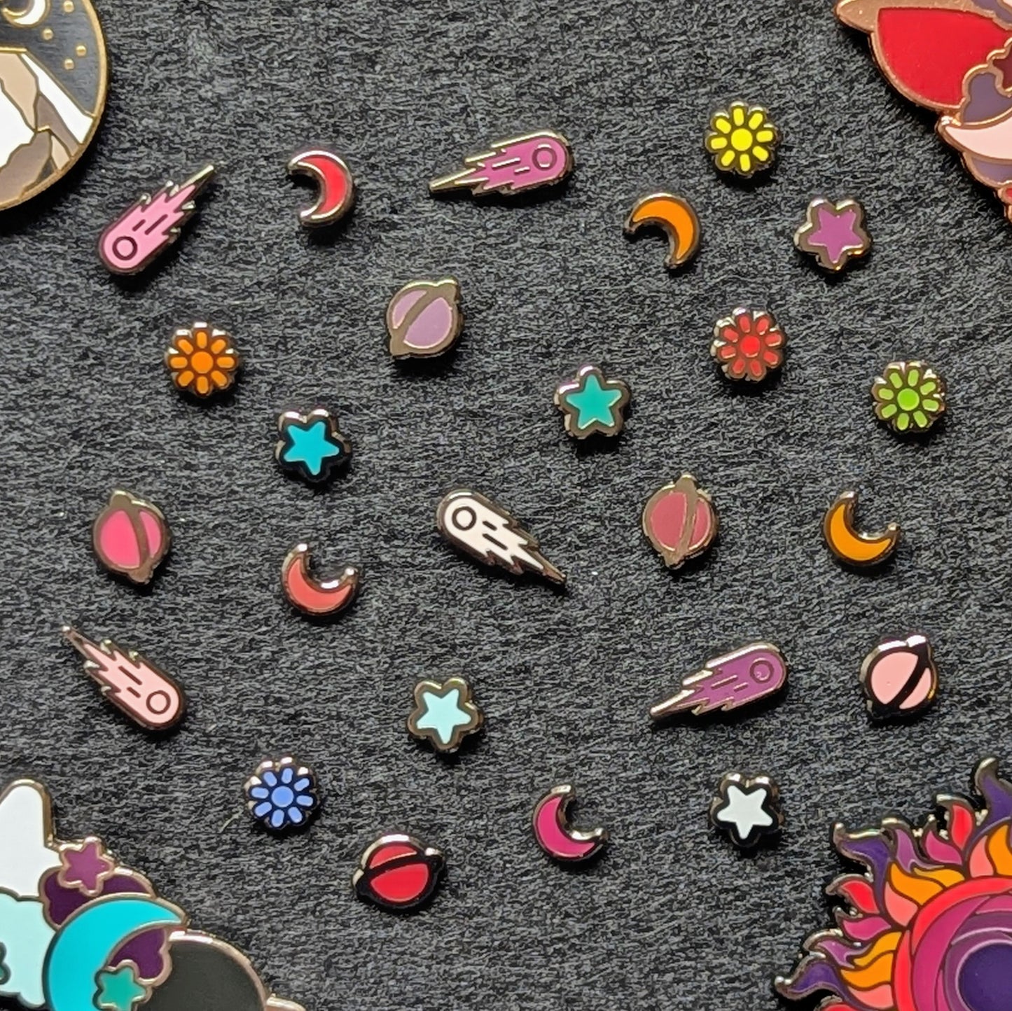 celestial transcend space corp pins filler board sun moon star planet comet