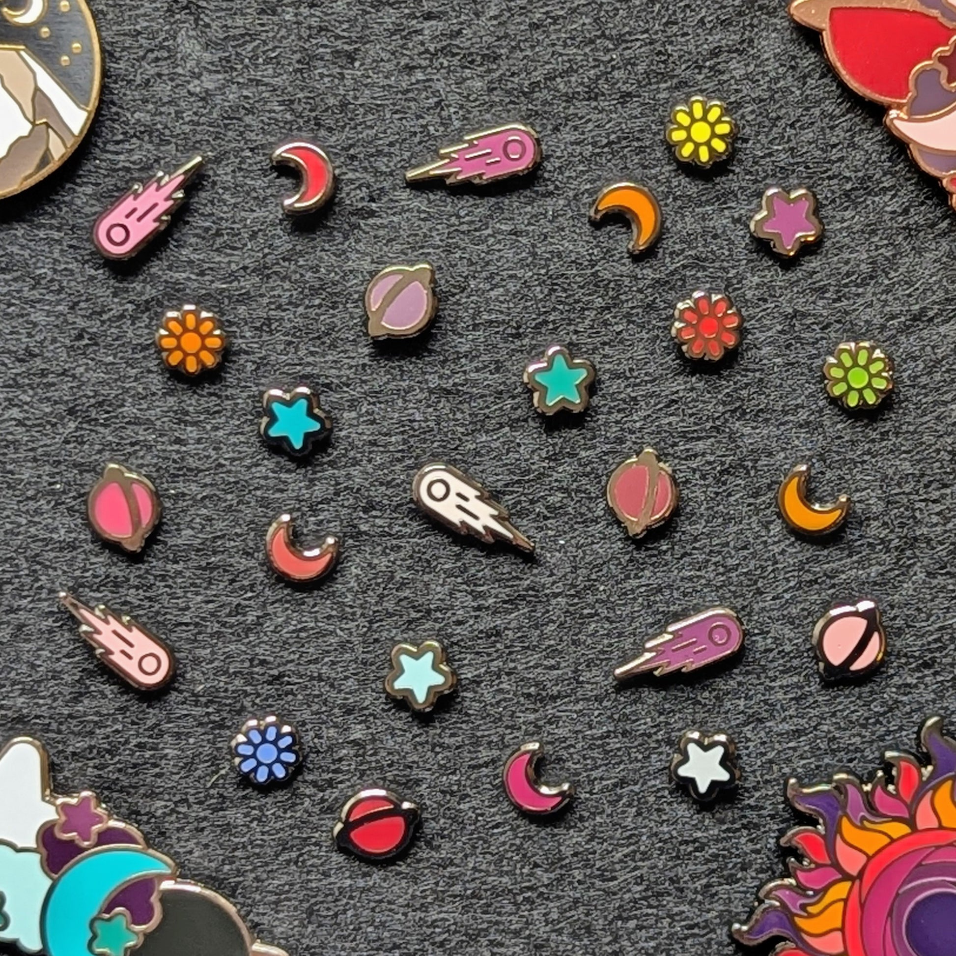 celestial transcend space corp pins filler board sun moon star planet comet