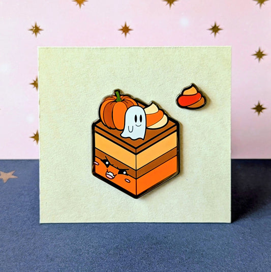 pumpkin cake and dollop enamel pins from cute cake club by carly k of mythic mgmt